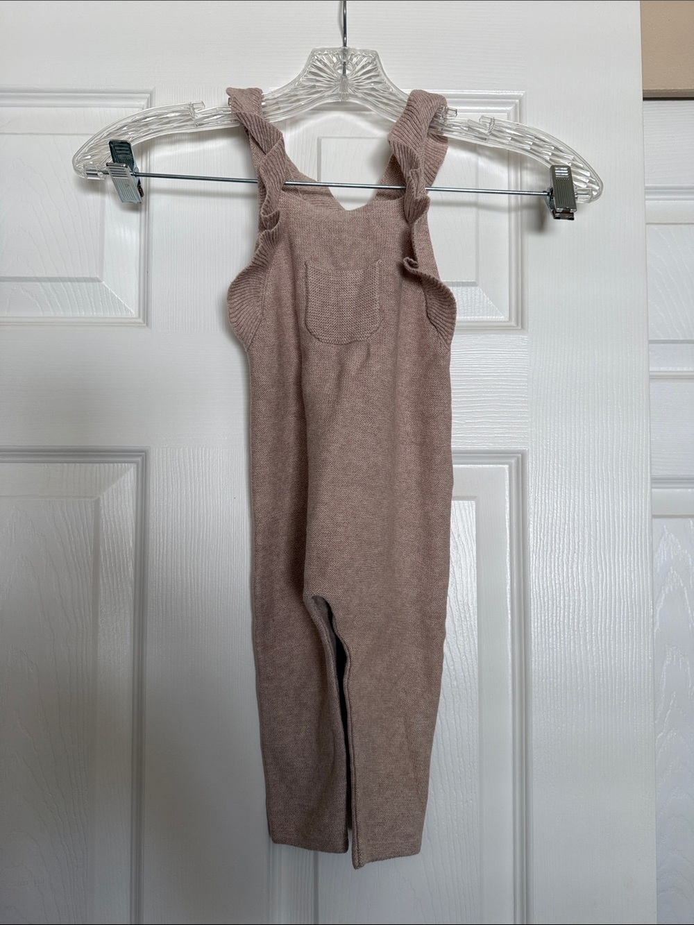 Zara Taupe Pink Knit Jumpsuit 6-9mo.